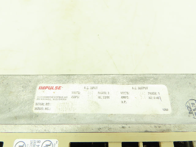 Impulse CIMR-G5U40P7 Adjustable Frequency Vector Crane Controls G+ 3Ph Series 2