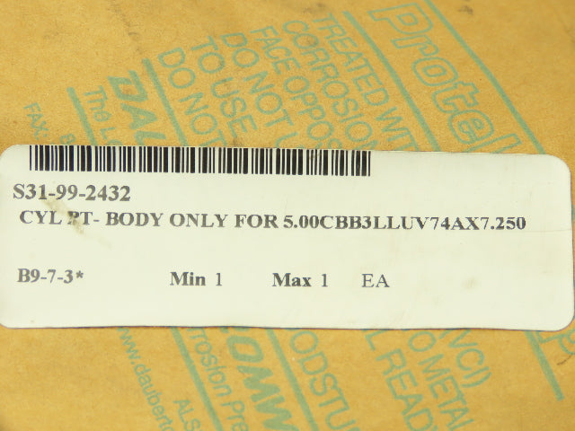 Parker 5" Bore x 9" Hydraulic Tie-Rod Steel Cylinder Body Replacement