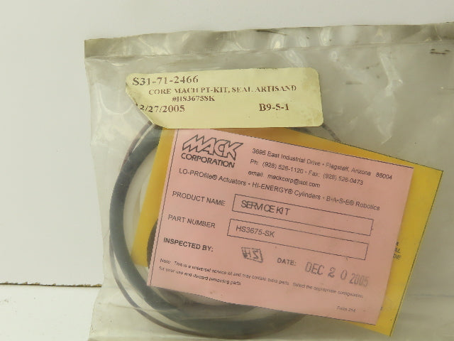 Mack HS3675-SK Hydraulic Cylinder Piston Packing Seal Kit 3.75" Bore