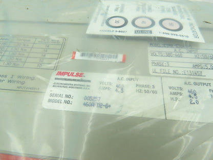 Magnetek CIMR-G3U41P5 Impulse G+ Variable Speed Drive Crane Control VFD 460V 2HP