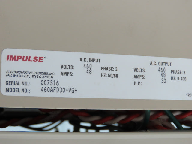 Magnetek 460AFD30-VG+ Impulse Adjustable Frequency Drive Crane Control 460V 48A