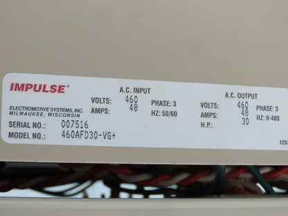 Magnetek 460AFD30-VG+ Impulse Adjustable Frequency Drive Crane Control 460V 48A