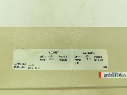 P&H CIMR-G5U45P5 Smartorque 4014-AFG+ Adjustable Frequency Drive Crane Control