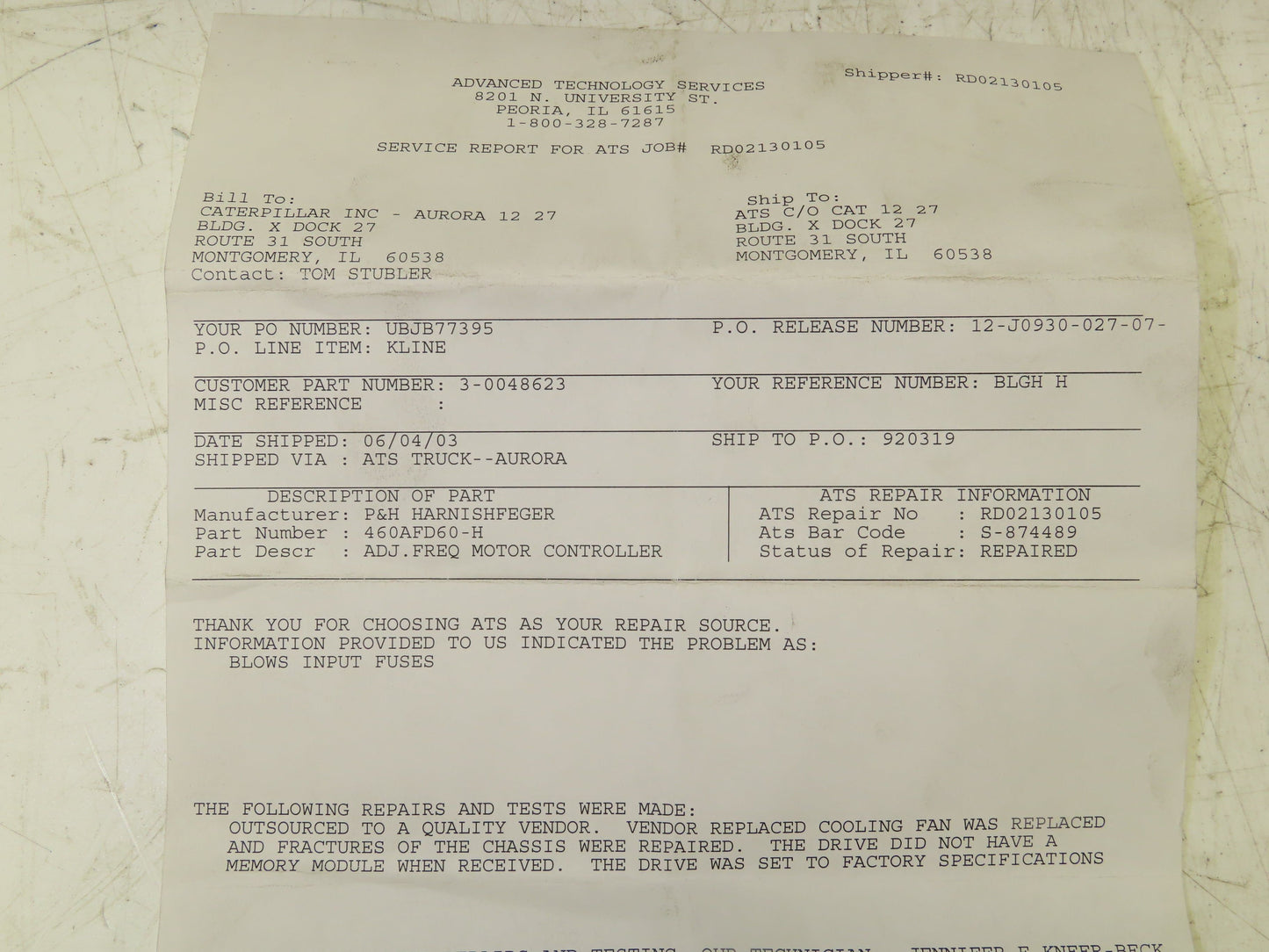 P&H 460AFD60-H Smartorque Adjustable Frequency Drive Crane Control 460V 90A 60Hp