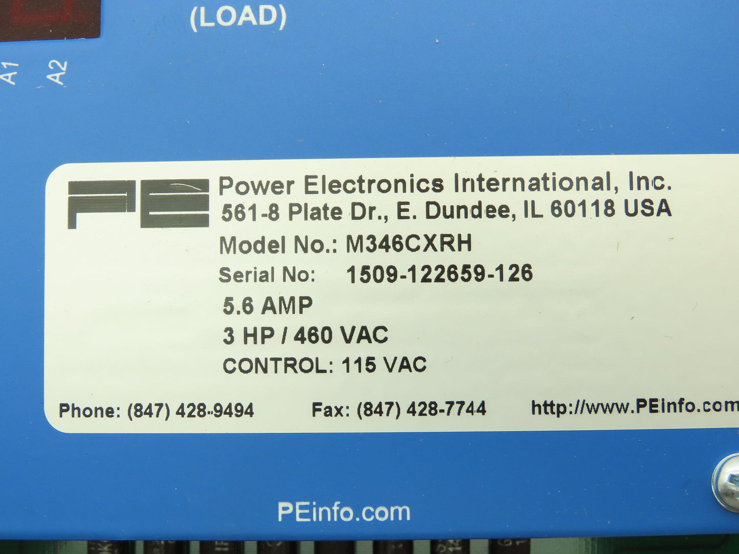 PE M346CXRH Micro Speed CX Adjustable Frequency Drive Crane Control 460V 5.6A