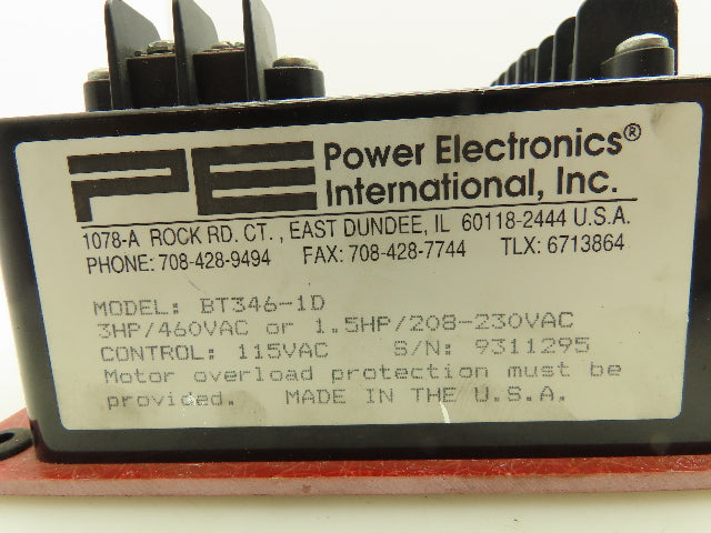 Power Electronics BT346-1D Smooth Move Soft Start Control 3Hp 460V Single Speed
