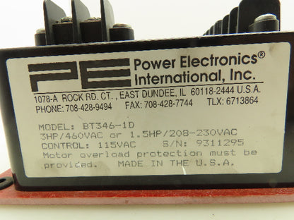 Power Electronics BT346-1D Smooth Move Soft Start Control 3Hp 460V Single Speed