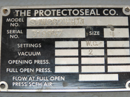 Protectoseal SJWC6244DJ End of Line Vacuum Vent 4"x4" Ductile Iron 2" WC