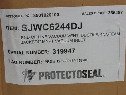 Protectoseal SJWC6244DJ End of Line Vacuum Vent 4"x4" Ductile Iron 2" WC