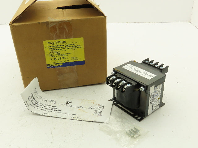 Square D 9070T250D15 Industrial Control Transformer 0.25kva 24/120VAC