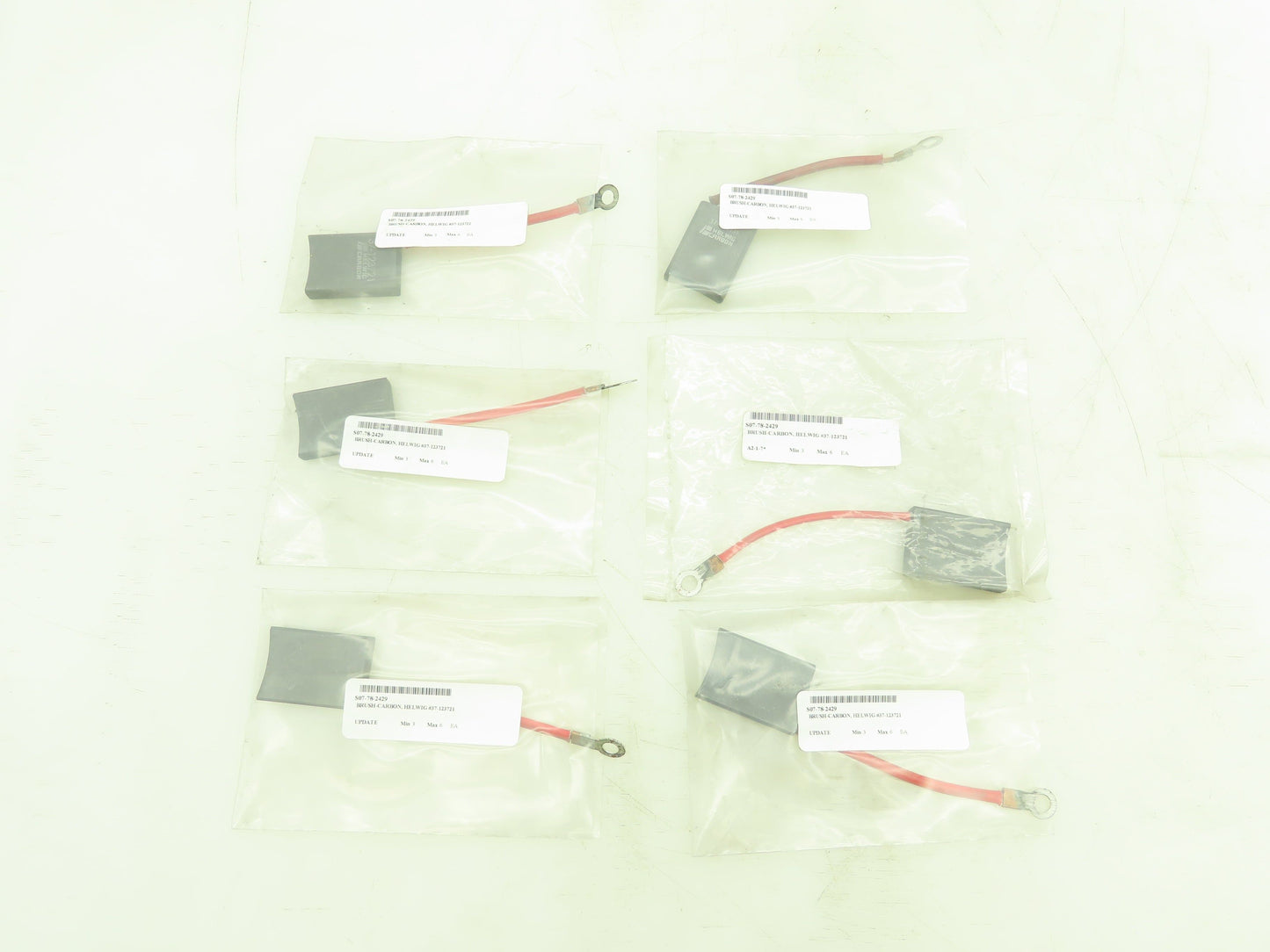 Helwig Carbon 37-123721 Motor Brushes 1-3/4"L  1-1/4"W  3/8"H 3-1/2" Wire Length