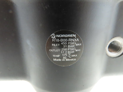 Norgren R18-B00-RNXA Pneumatic Air Regulator Valve 1-1/2" NPT 250PSIG Output