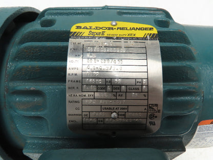 Baldor VECP3584T Severe Duty XEX Super-E Motor 1.5Hp 1760 RPM 230/460V 3PH 145TC