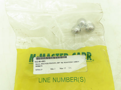 MCMASTER-CARR 	9598K72 Ultra-Hard C2 Tungsten Carbide Ball 5/8" Dia Lot Of 3