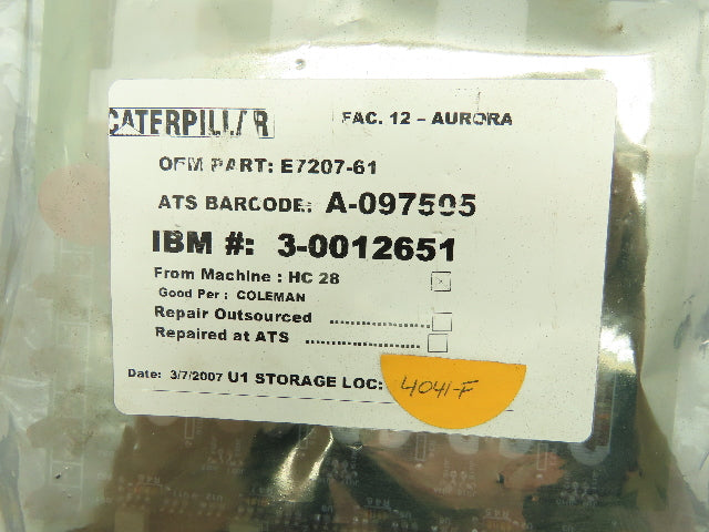 Telemotive E7207-61 Relay Board Assembly Control Panel