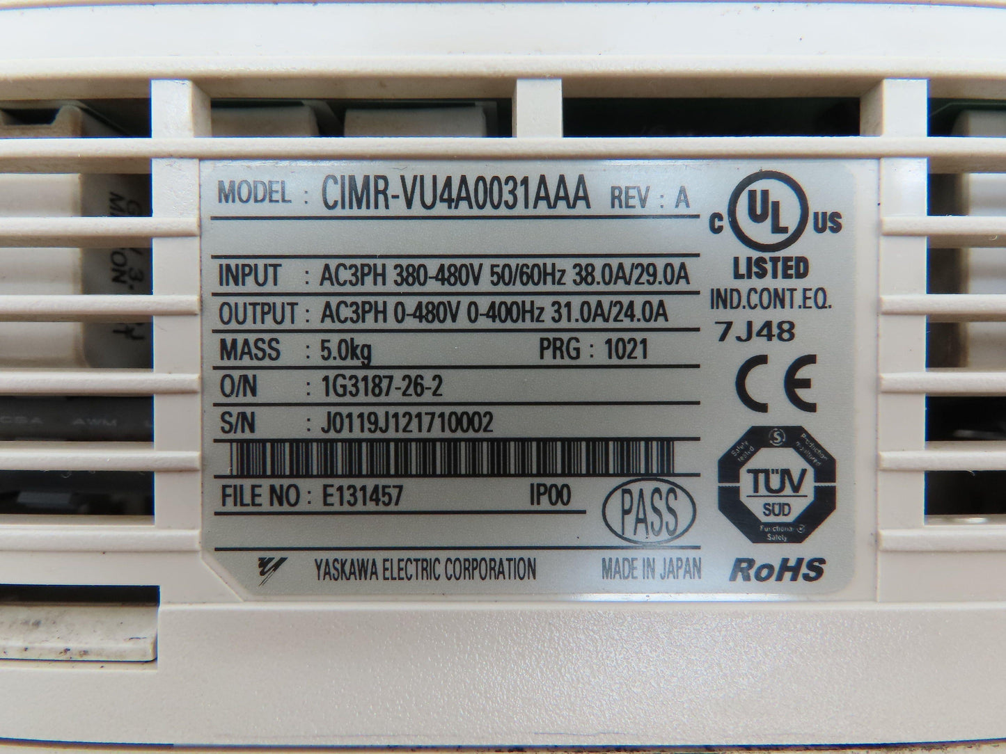 Magnetek CIMR-VU4A0031AAA Impulse G+ Adjustable Frequency Drive 460V 24A