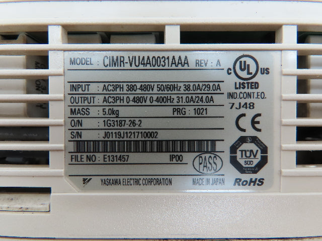 Magnetek CIMR-VU4A0031AAA Impulse G+ Adjustable Frequency Drive 460V 24A