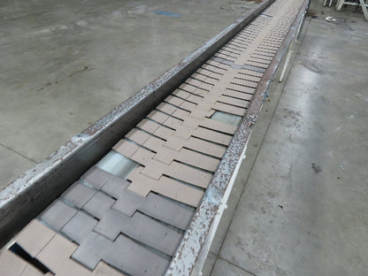 New London Engineering 7.5"x 20' PlastiTrak Plastic Chain Bottle Conveyor 460V