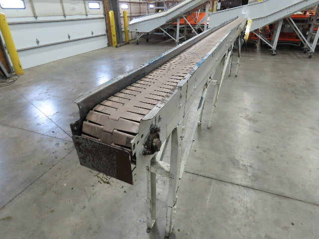 New London Engineering 7.5"x 17' 5" PlastiTrak Plastic Chain Bottle Conveyor 3PH