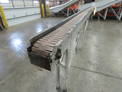 New London Engineering 7.5"x 17' 5" PlastiTrak Plastic Chain Bottle Conveyor 3PH