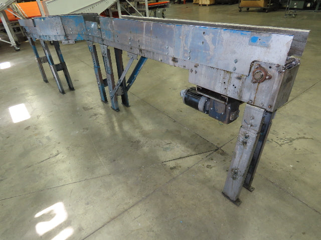 New London Engineering 7.5"x 14' Stainless Tabletop Chain Conveyor S-Curve 460V