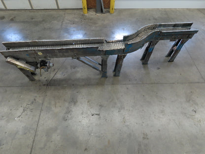New London Engineering 7.5"x 14' Stainless Tabletop Chain Conveyor S-Curve 460V