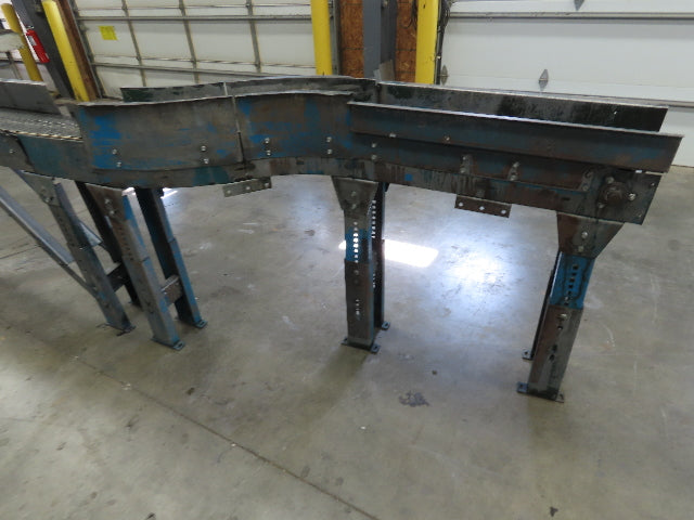 New London Engineering 7.5"x 14' Stainless Tabletop Chain Conveyor S-Curve 460V