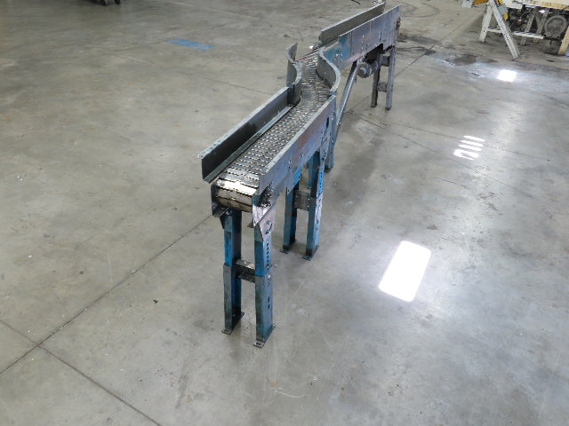 New London Engineering 7.5"x 14' Stainless Tabletop Chain Conveyor S-Curve 460V