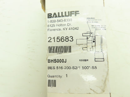 Balluff BES516-200-S2/1.500"S5 Strokemaster Inductive Sensor 3000 PSI N.O. 250V