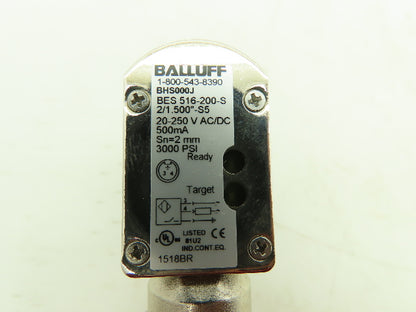 Balluff BES516-200-S2/1.500"S5 Strokemaster Inductive Sensor 3000 PSI N.O. 250V