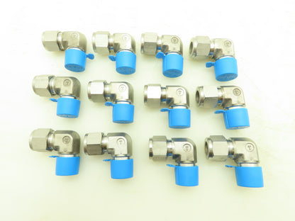 Tylok 316D12 90 deg Union Elbow 1/2 " Tube  316 Stainless Steel Dome Lot Of 12