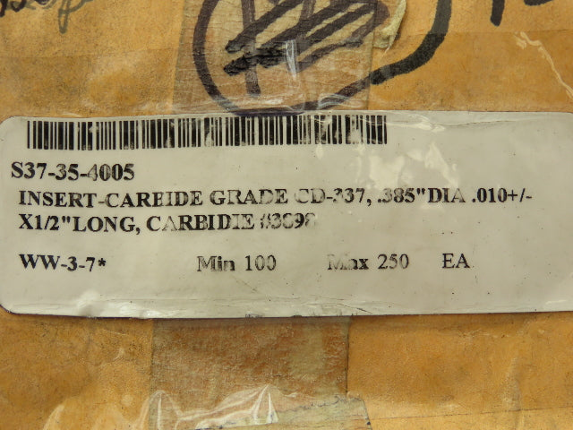 Grade CD-337 Carbide Insert Solid Round Button Blank 0.385"x 0.50"  150pcs