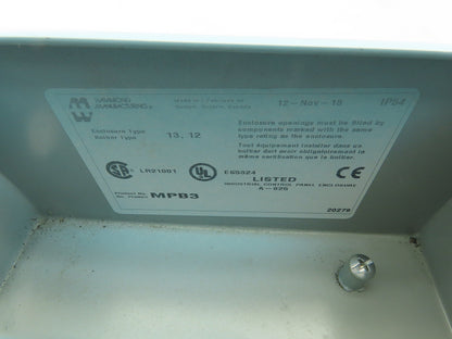 Hammond MPB3 Pushbutton 3 Hole Enclosure NEMA 13 7"H 3"W 4"D