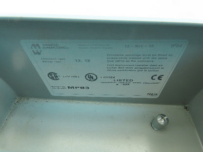 Hammond MPB3 Pushbutton 3 Hole Enclosure NEMA 13 7"H 3"W 4"D