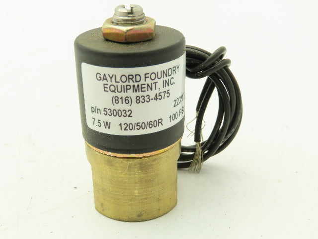 Mack 530032 Solenoid Valve 3 Way Brass Cylinder 1/8" NPT 120V Coil