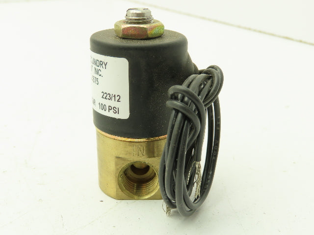 Mack 530032 Solenoid Valve 3 Way Brass Cylinder 1/8" NPT 120V Coil