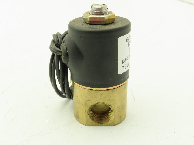 Mack 530032 Solenoid Valve 3 Way Brass Cylinder 1/8" NPT 120V Coil