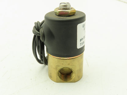 Mack 530032 Solenoid Valve 3 Way Brass Cylinder 1/8" NPT 120V Coil