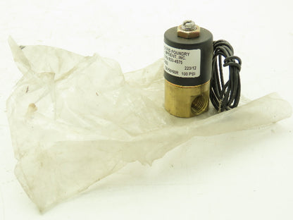 Mack 530032 Solenoid Valve 3 Way Brass Cylinder 1/8" NPT 120V Coil