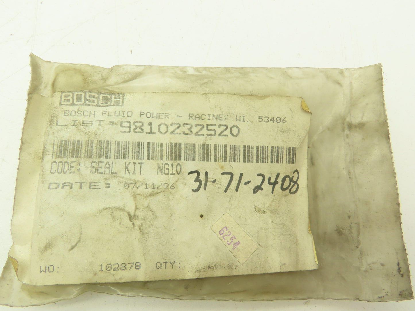 Bosch 9810232520 Rexroth Hydraulic Seal Kit NG10