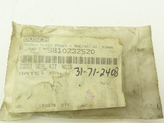 Bosch 9810232520 Rexroth Hydraulic Seal Kit NG10