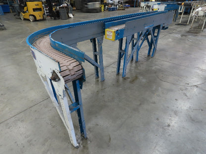 New London Engineering 7.5" x 13' 6" Side by Side Plastic Chain Conveyor 90°