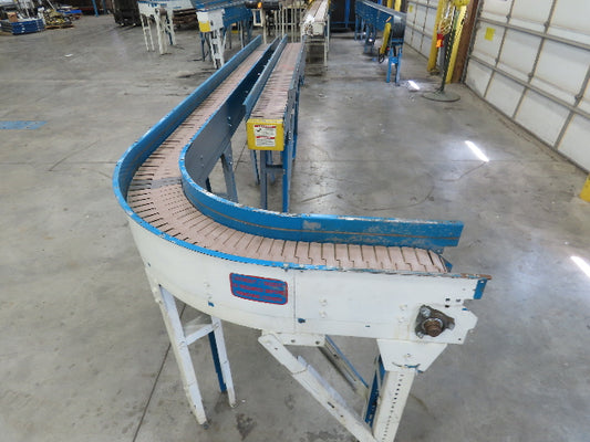 New London Engineering 7.5" x 13' 6" Side by Side Plastic Chain Conveyor 90°