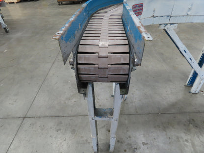 New London Engineering 7.5"x 14' PlastiTrak Plastic Chain Conveyor 90 Deg 20FPM