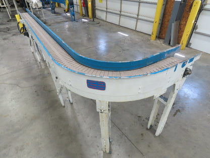 New London Engineering 7.5"x 14' PlastiTrak Plastic Chain Conveyor 90 Deg 20FPM