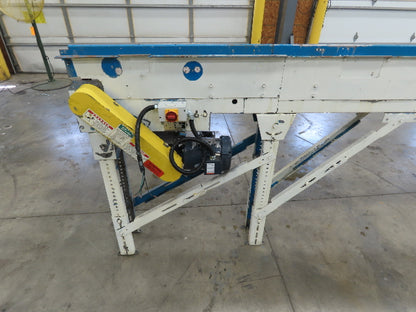 New London Engineering 7.5"x 14' PlastiTrak Plastic Chain Conveyor 90 Deg 20FPM