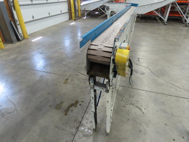 New London Engineering 7.5"x 14' PlastiTrak Plastic Chain Conveyor 90 Deg 20FPM