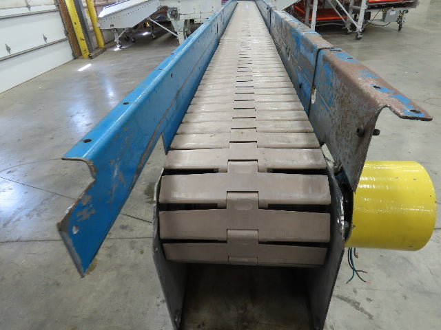 New London Engineering 7.5"x 14' PlastiTrak Plastic Chain Conveyor 90 Deg 20FPM