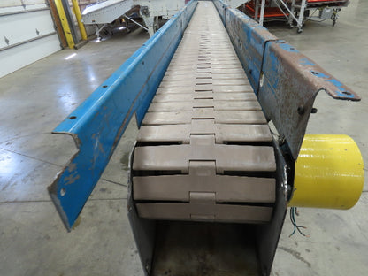 New London Engineering 7.5"x 14' PlastiTrak Plastic Chain Conveyor 90 Deg 20FPM