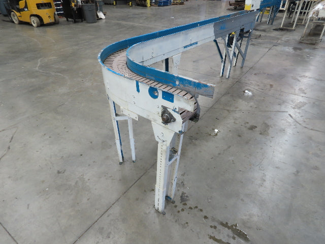 New London Engineering 7.5"x 14' PlastiTrak Plastic Chain Conveyor 90 Deg 20FPM